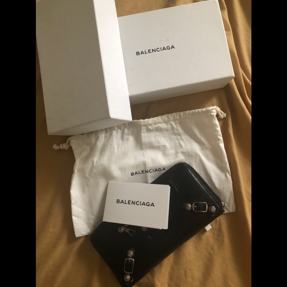 Balenciaga lamb leather wallet